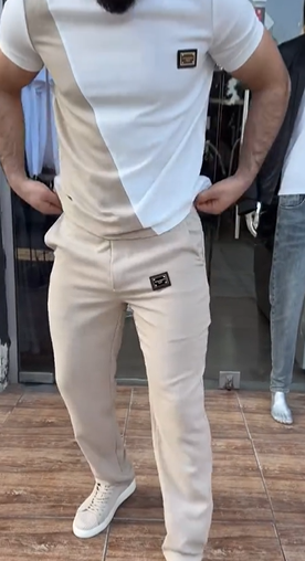 🔥 Trending deze zomer! 💁‍♀️ Casual set met ronde hals en broek voor heren