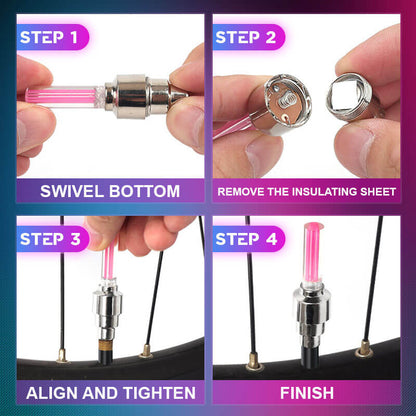 🌟 Opvallende Waterdichte LED Wielverlichting – Perfect voor Nachtelijke Ritjes