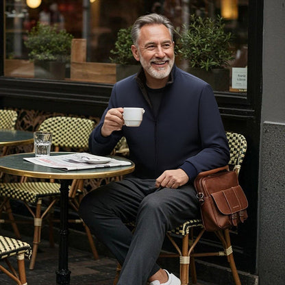 Effen kleurige, warme herenjas met rits – 💪Kreukvrij, wind-, regen- en sneeuwbestendig!