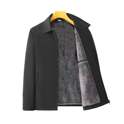 Effen kleurige, warme herenjas met rits – 💪Kreukvrij, wind-, regen- en sneeuwbestendig!