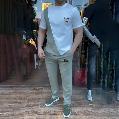 🔥 Trending deze zomer! 💁‍♀️ Casual set met ronde hals en broek voor heren