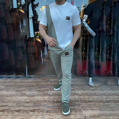 🔥 Trending deze zomer! 💁‍♀️ Casual set met ronde hals en broek voor heren