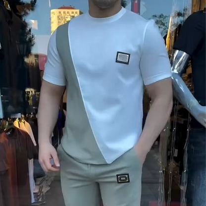 🔥 Trending deze zomer! 💁‍♀️ Casual set met ronde hals en broek voor heren